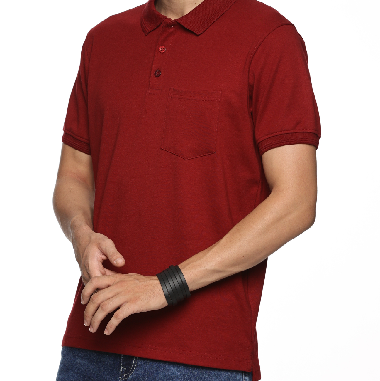Polo T Shirt - Charcoal Mel